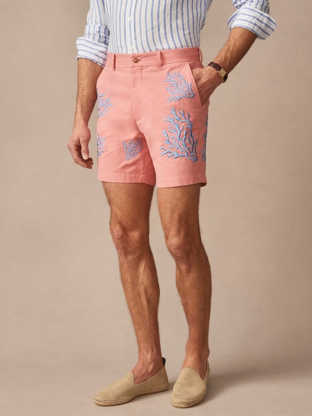 J McLaughlin Chatham Embroidered Shorts in Coral - Coral NEW